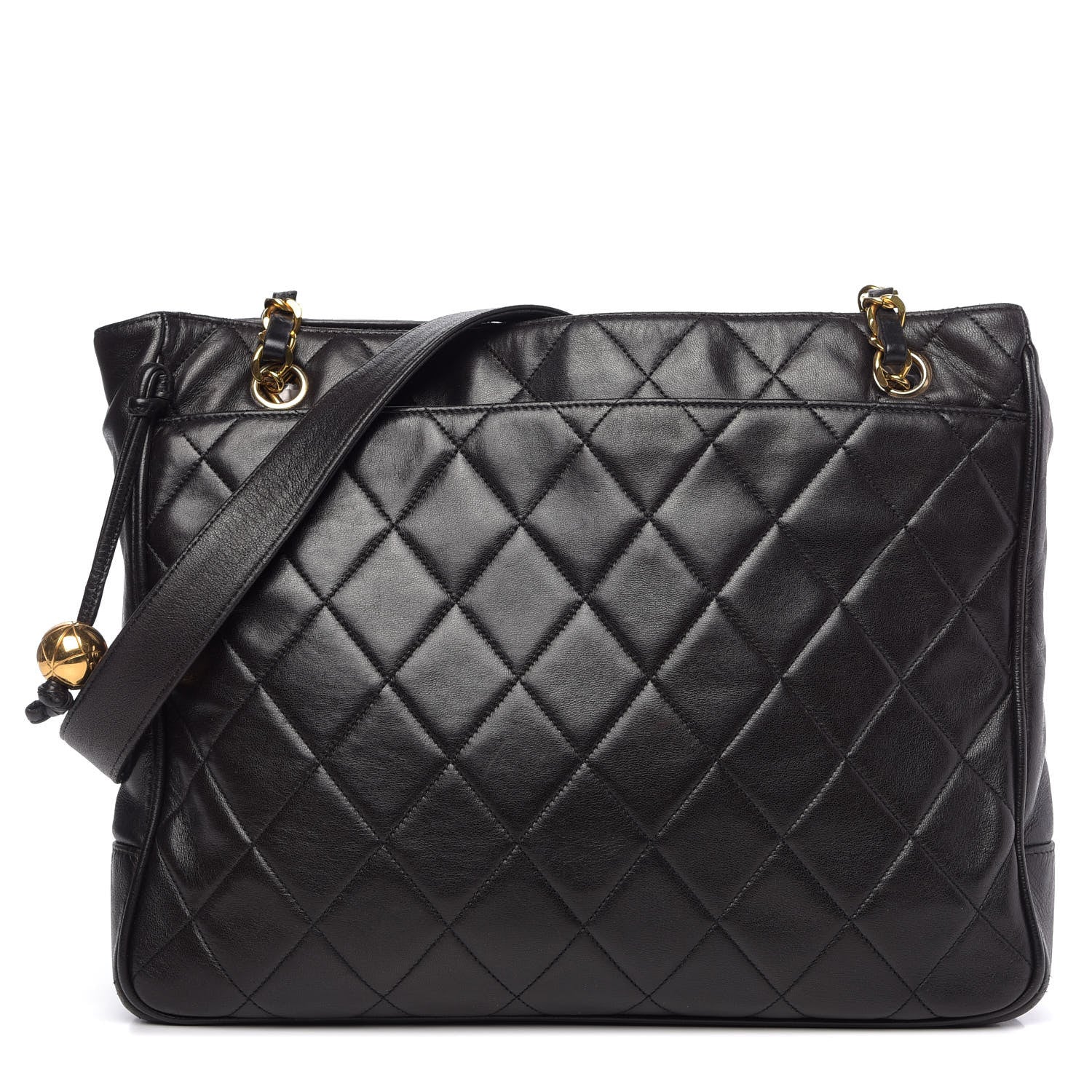 Chanel Lambskin Quilted Shopping Tote Black 1 of 14