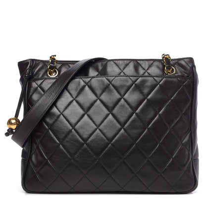 Chanel Lambskin Quilted Shopping Tote Black 1 of 14