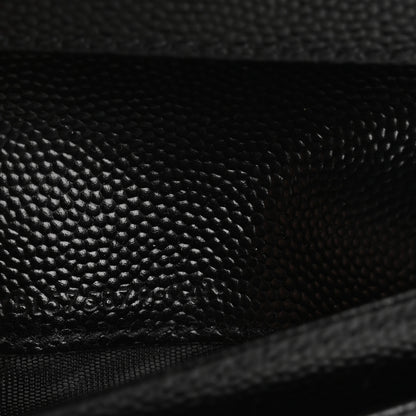 Saint Laurent Grain De Poudre Matelasse Chevron Monogram Zipped Card Case Black 7 of 9