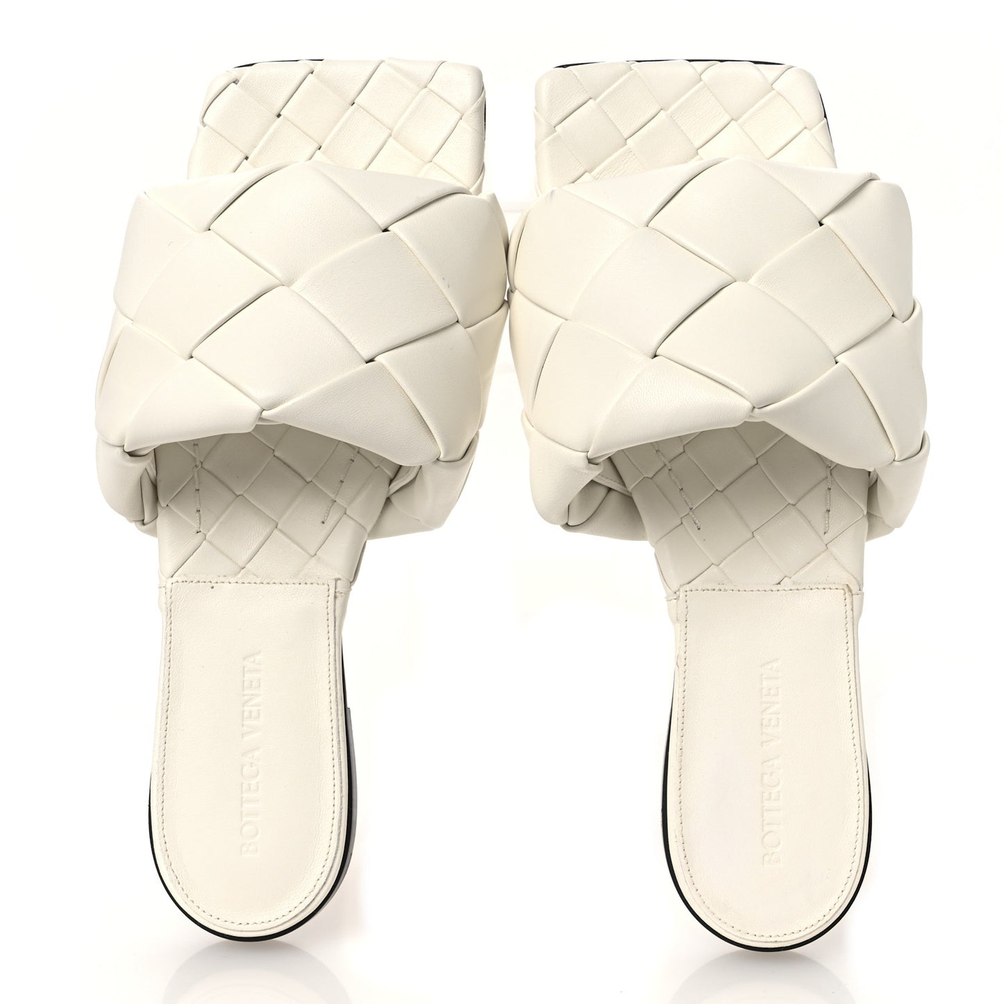 Nappa Maxi Intrecciato Lido Flat Sandals 37 Wax