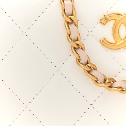 Chanel Shiny Calfskin Quilted Small Top Handle Vanity Case With Chain White 8 of 12