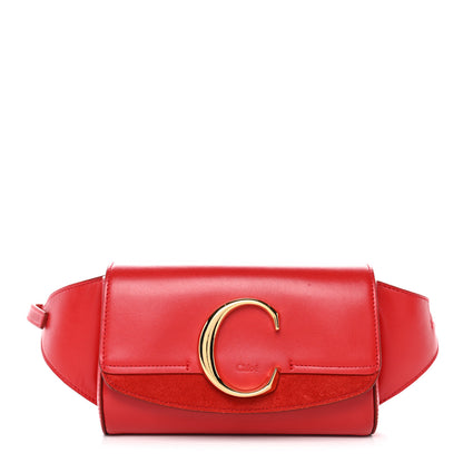 Chloe Calfskin Suede C Belt Bag Plaid Red 1 of 10
