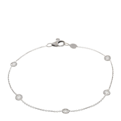 Roberto Coin 18K White Gold Diamond By the Inch Five Station Bracelet 1 of 3