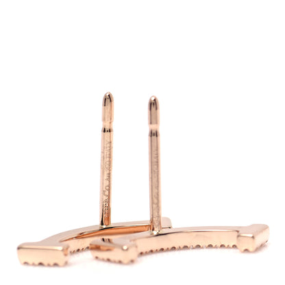 Tiffany 18K Rose Gold Diamond T Smile Earrings 4 of 6