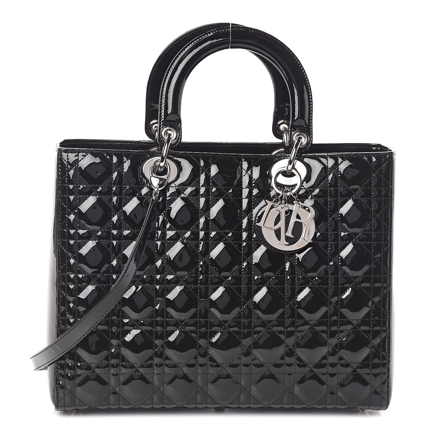 Christian Dior Patent Cannage Large Lady Dior Black 1 of 8