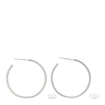 Roberto Coin 18K White Gold Diamond Large Hoop Earrings 3 of 4