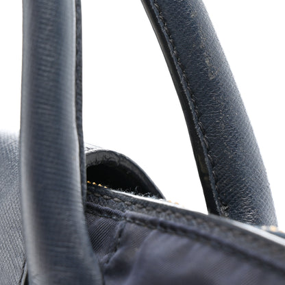 Prada Tessuto Nylon Saffiano Shopping Tote Navy 13 of 17