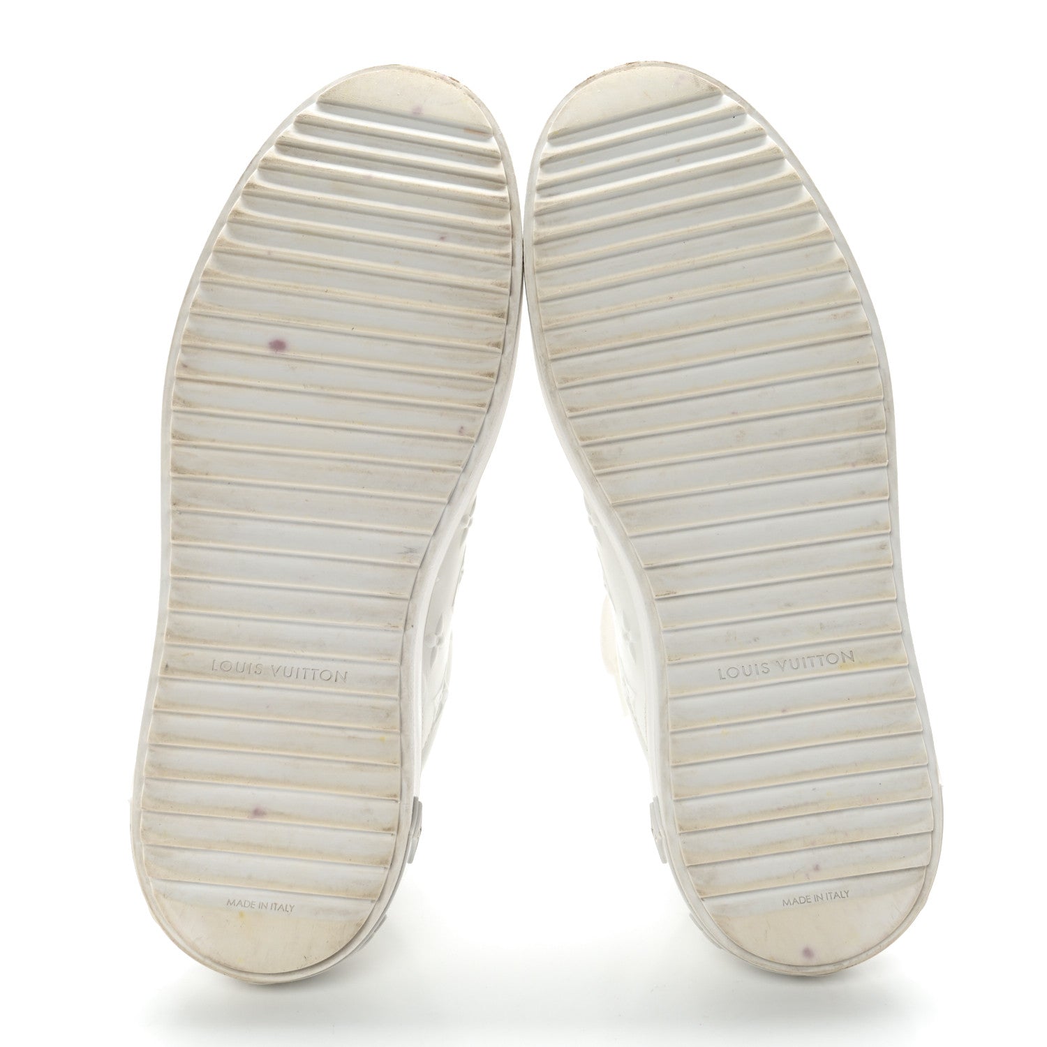 Louis Vuitton Calfskin Monogram Debossed Time Out Sneakers 38 White 5 of 14