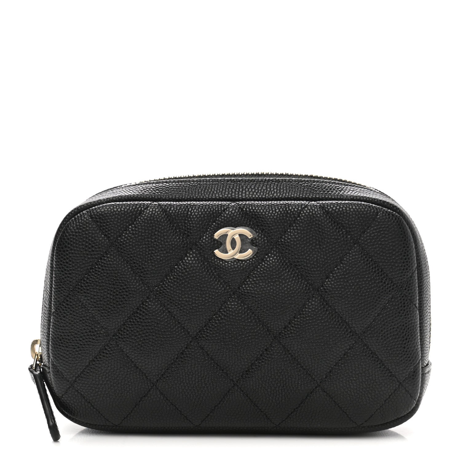Chanel Caviar Quilted Small Curvy Pouch Cosmetic Case Black 1 of 8
