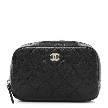 Chanel Caviar Quilted Small Curvy Pouch Cosmetic Case Black 1 of 8