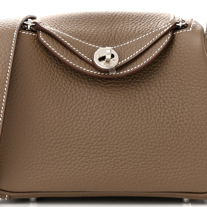 Hermes Taurillon Clemence Mini Lindy 20 Etoupe 8 of 11