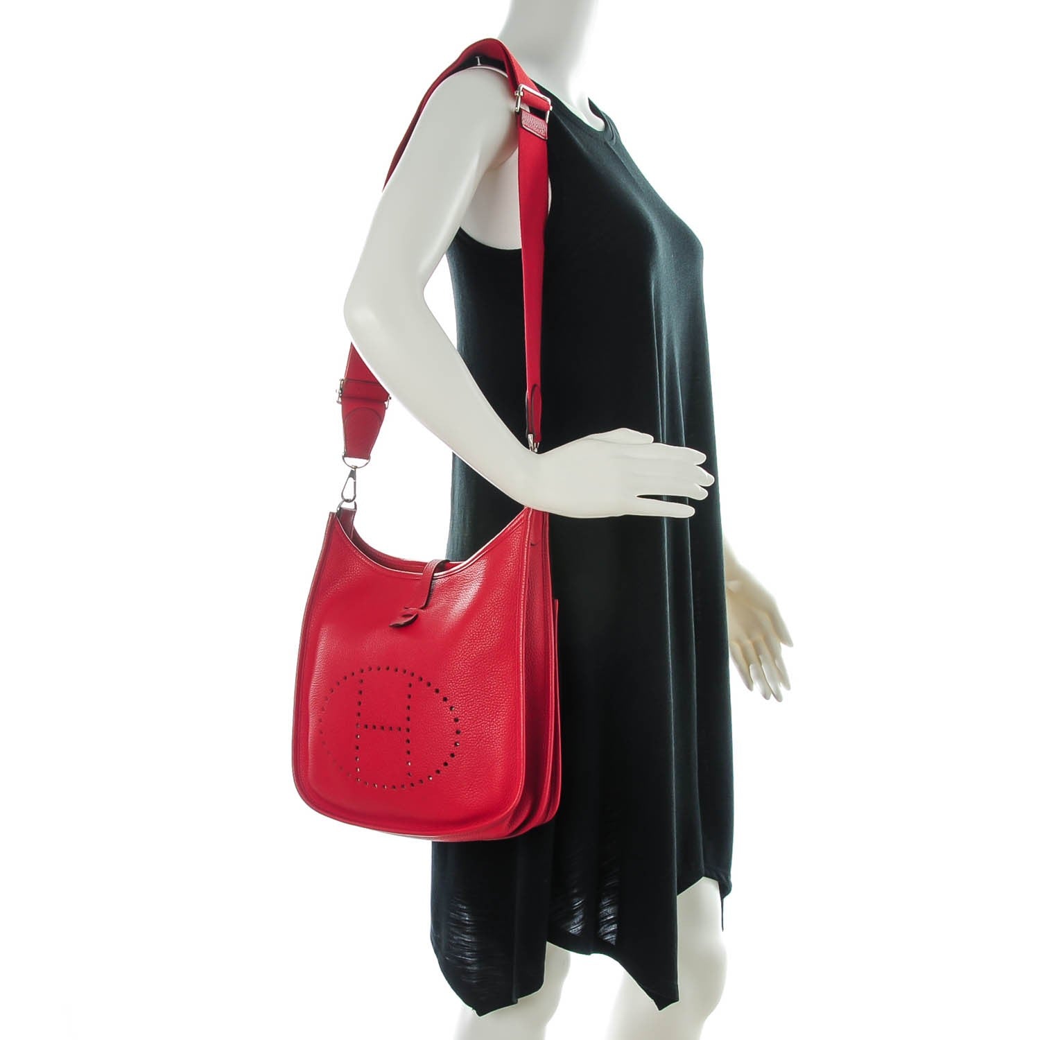 Hermes Taurillon Clemence Evelyne III PM Rouge Garance 3 of 10