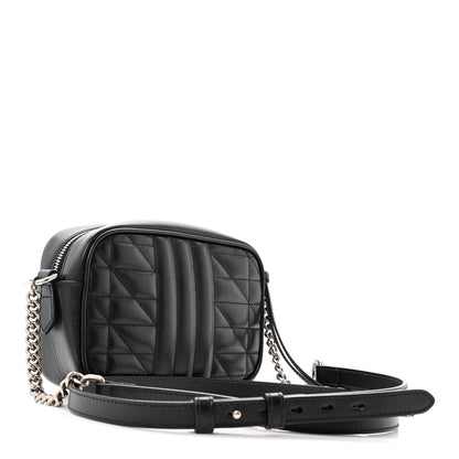 Gucci Calfskin Matelasse Aria GG Marmont Chain Shoulder Bag Black 2 of 12