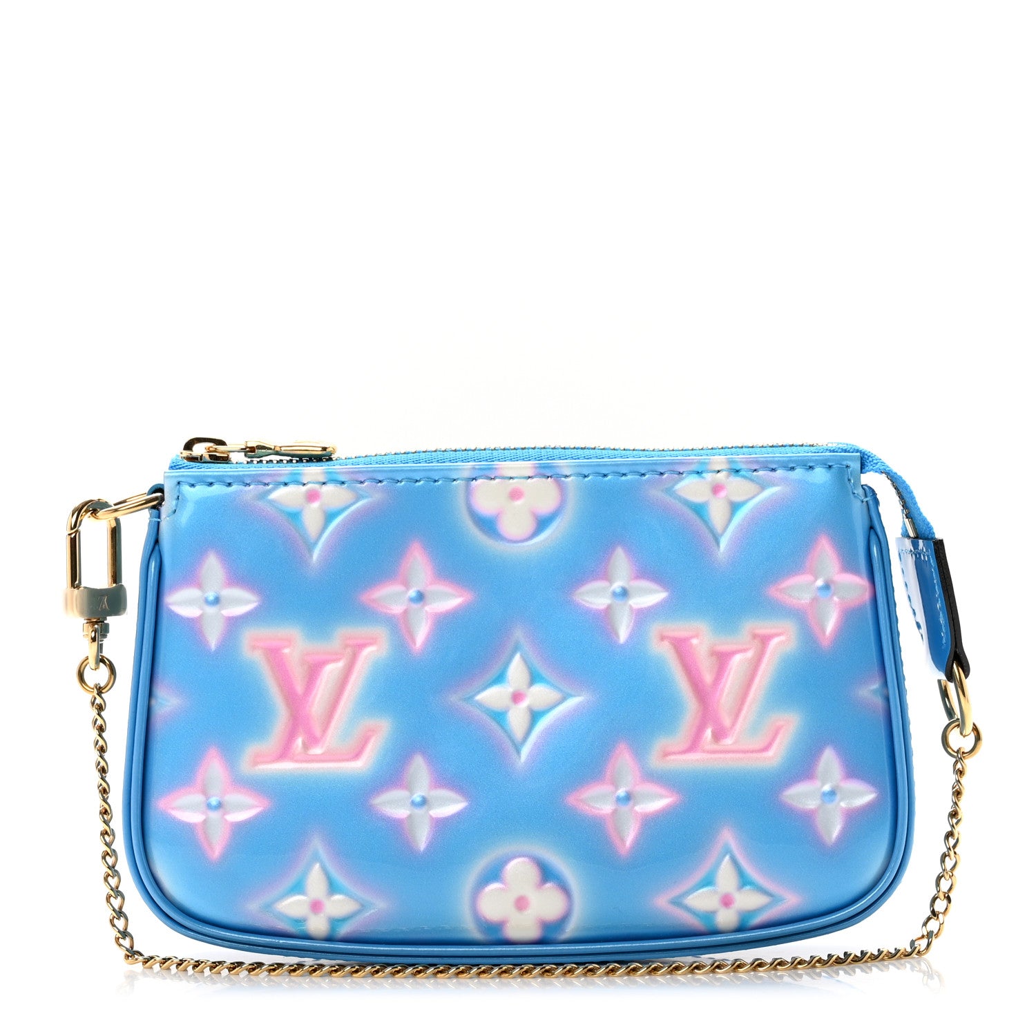 Louis Vuitton Vernis Valentine Mini Pochette Accessories Baby Blue Neon 1 of 5