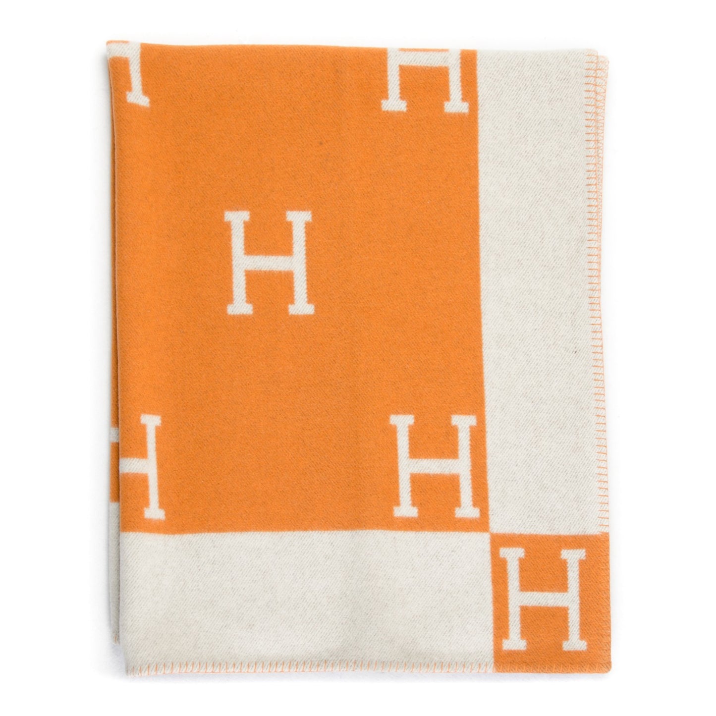 Wool Cashmere Signature Avalon Blanket Ecru Potiron