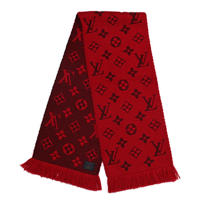 Louis Vuitton Wool Silk Logomania Scarf Rubis 2 of 3