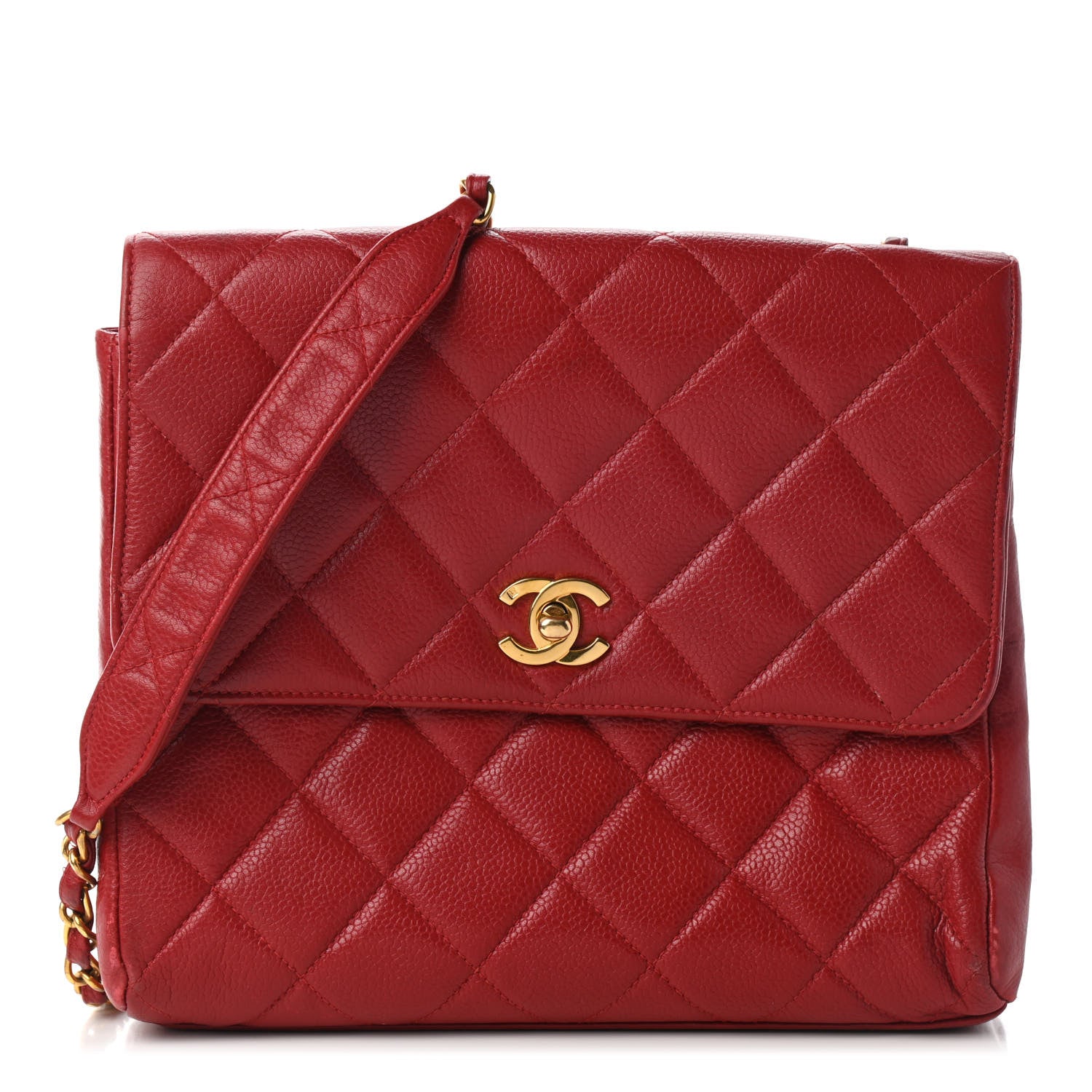 Chanel Caviar Quilted Small Single Flap Red 1 of 9