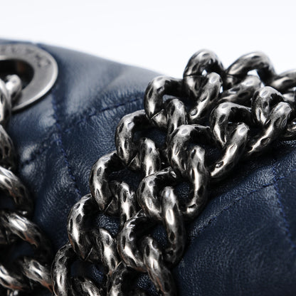 Chanel Calfskin Quilted Coco Pleats Flap Dark Navy Blue 8 of 8
