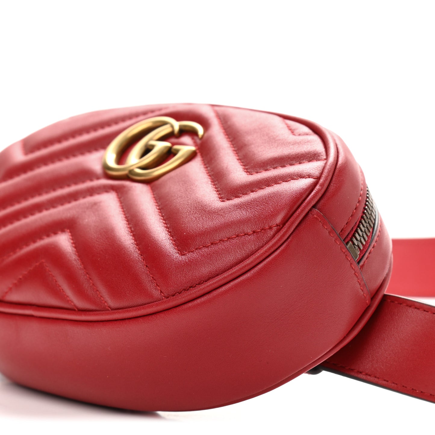 Calfskin Matelasse GG Marmont Belt Bag 85 34 Hibiscus Red