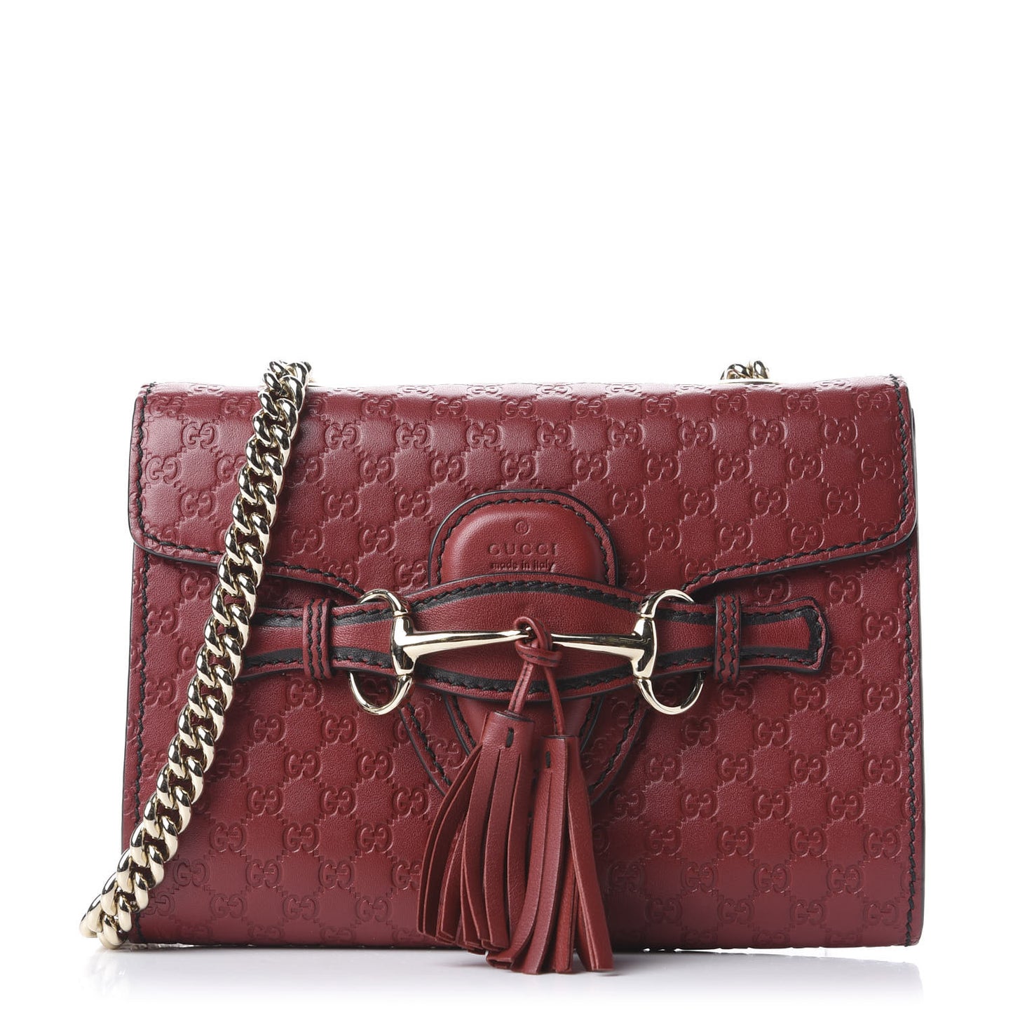 Soft Microguccissima Mini Emily Chain Shoulder Bag Rosso