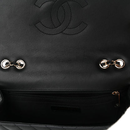Chanel Calfskin Chevron Quilted Medium Statement Flap Black 9 of 15
