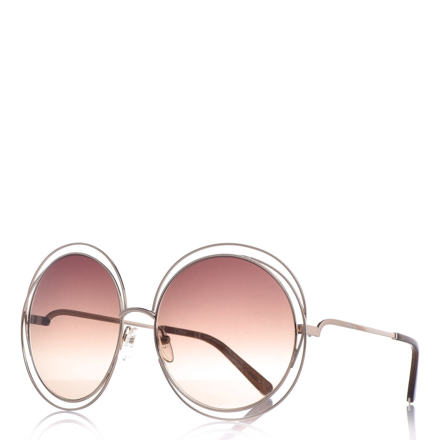 Chloe Oversized Round Carlina Oversized Round Sunglasses CE114ST Gold 1 of 7