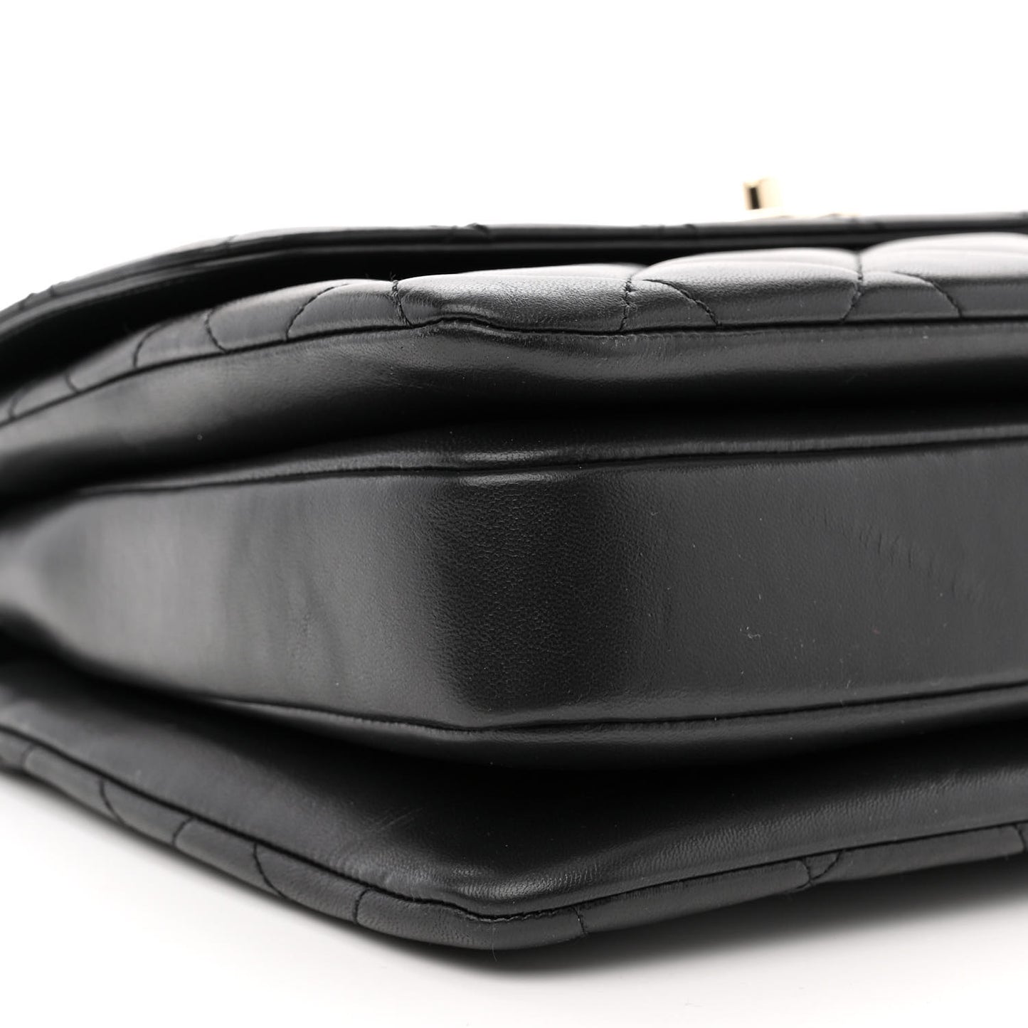Lambskin Quilted Medium Trendy CC Flap Dual Handle Bag Black