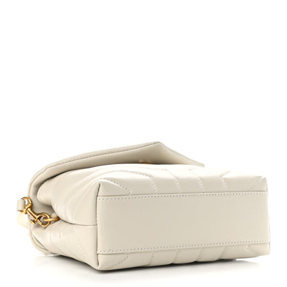 Saint Laurent Calfskin Y Quilted Monogram Toy Loulou Crossbody Bag Ivory 4 of 9