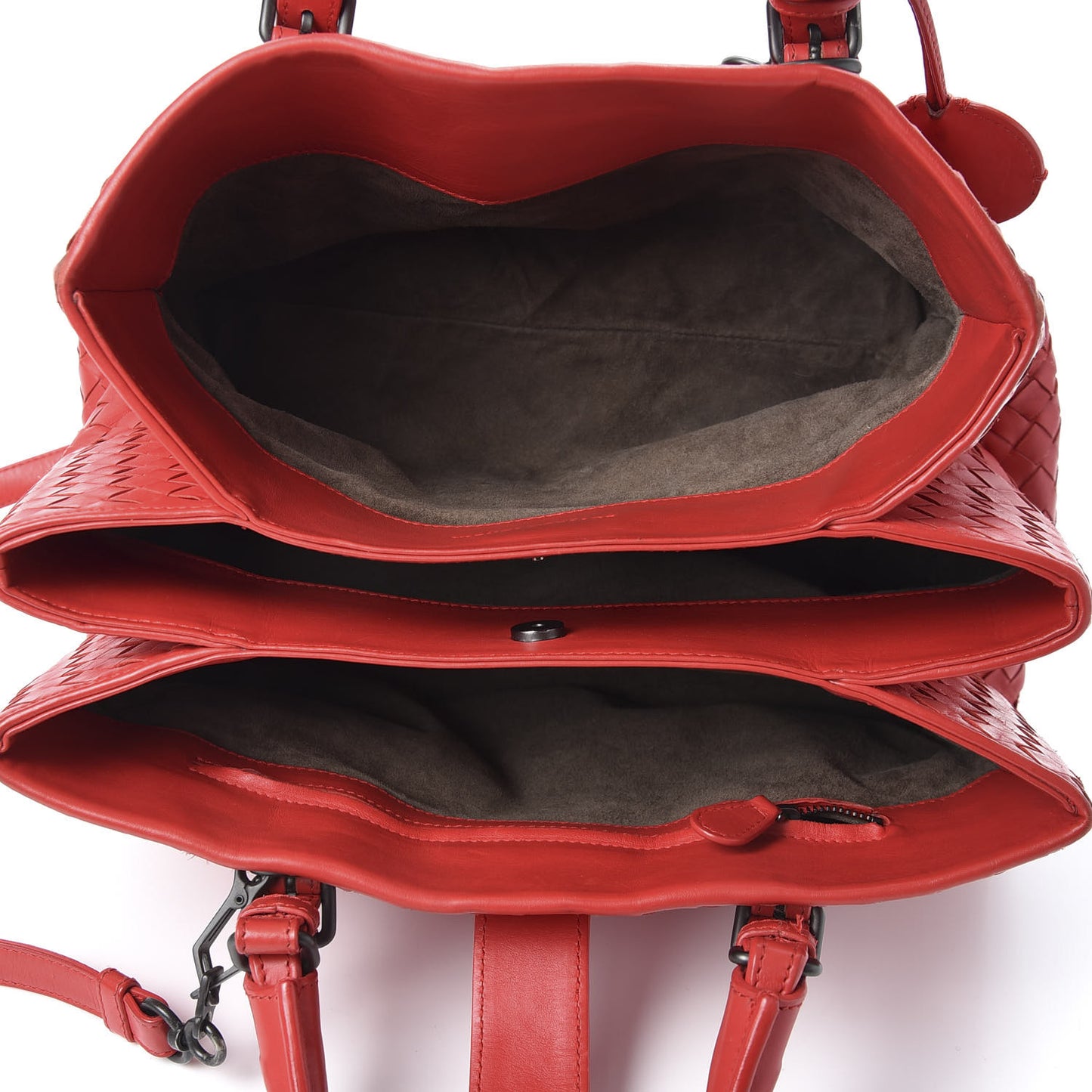 Light Calf Intrecciato Small Roma Fraise