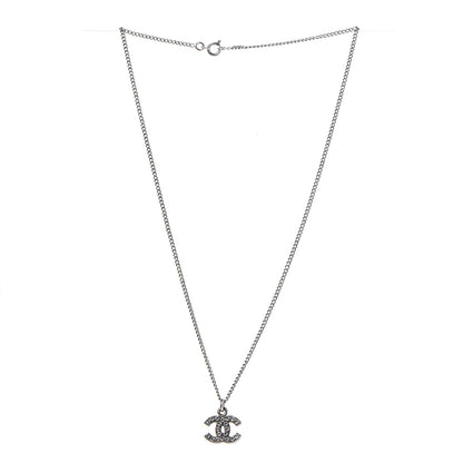 Chanel Crystal Timeless CC Necklace Silver 3 of 6
