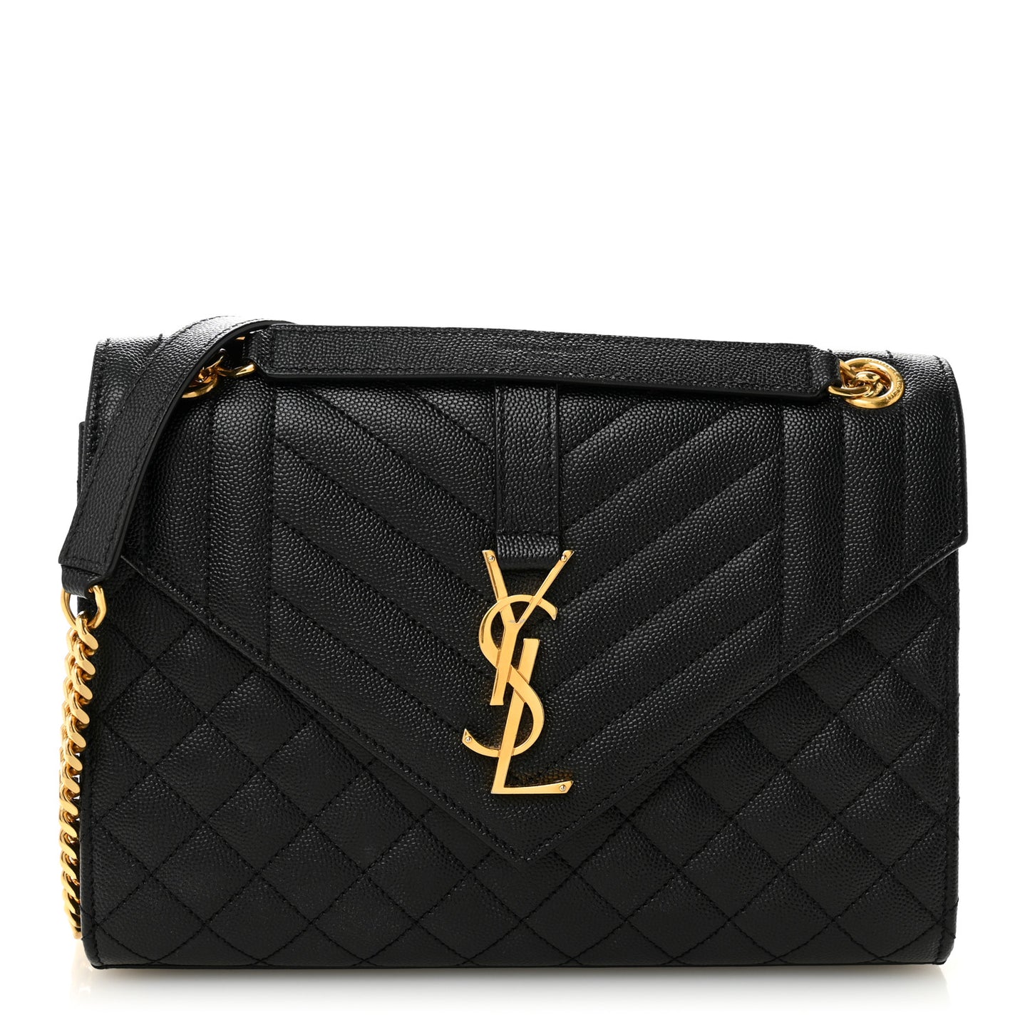 Grain De Poudre Textured Mixed Matelasse Triquilt Medium Monogram Satchel Black