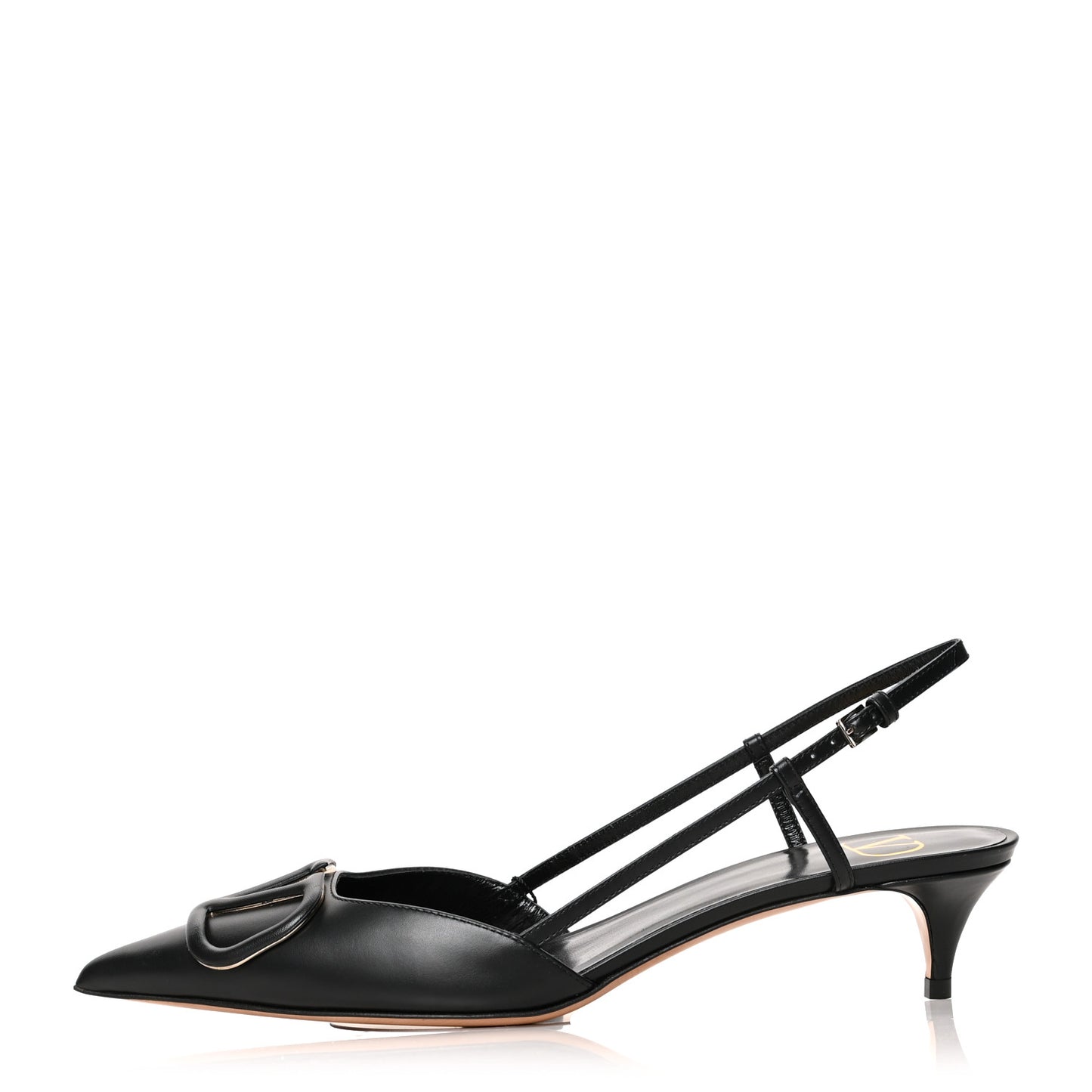 Calfskin Tonal Vlogo Slingback Pumps 38 Black