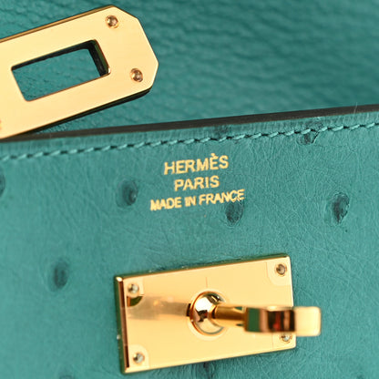 Hermes Ostrich Kelly Longue Wallet Vert Verone 6 of 8