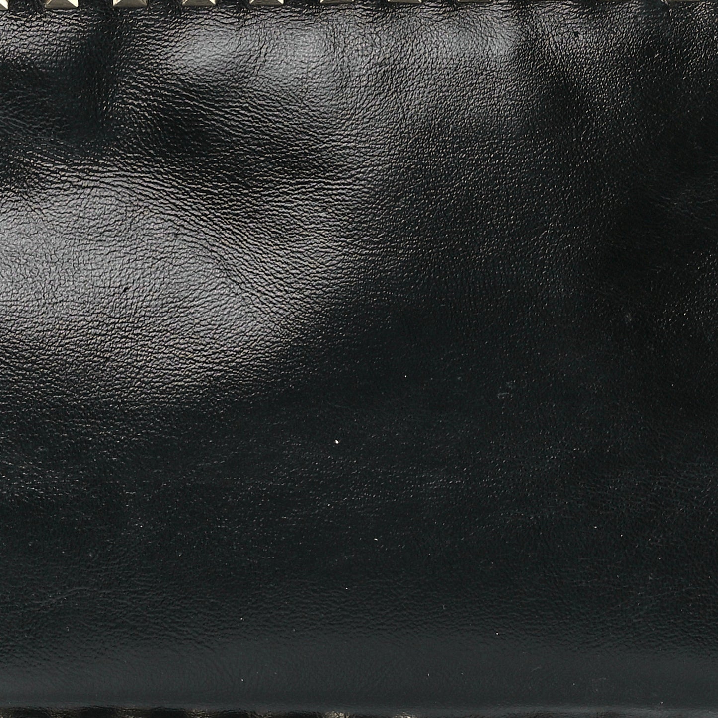 Vitello Large Rockstud Zip Pouch Black