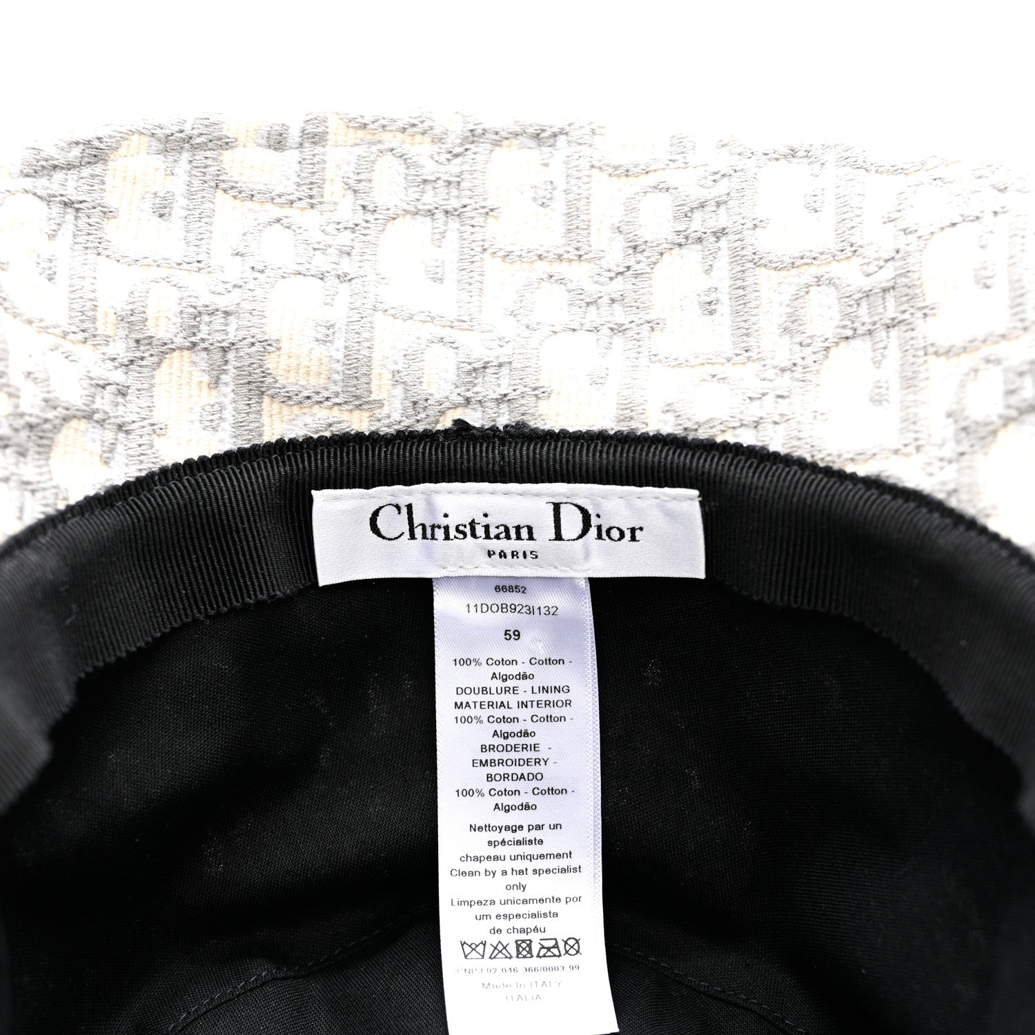 Christian Dior Oblique Bucket Hat 59 Grey 8 of 9