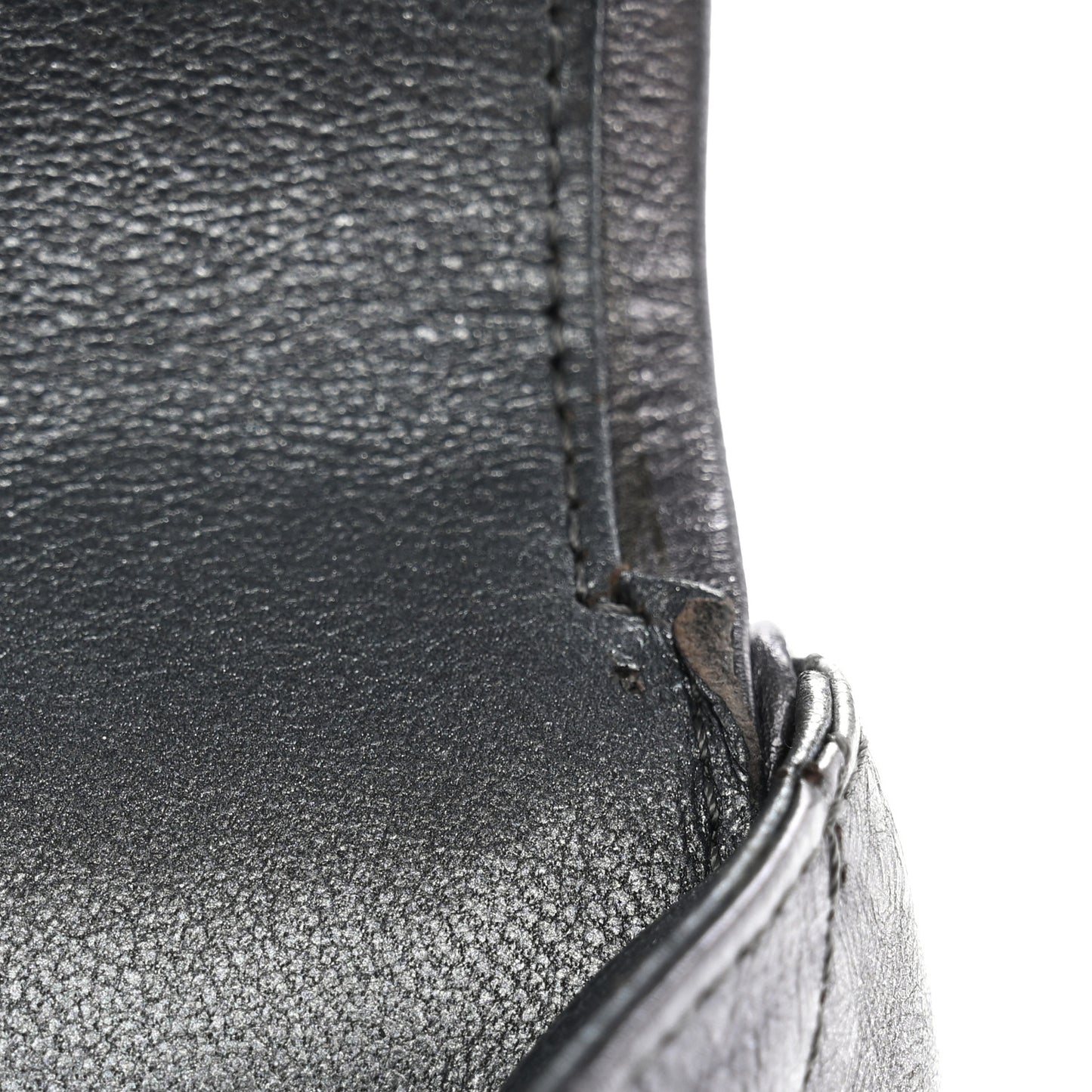 Metallic Aged Calfskin Quilted 2.55 Reissue 227 Flap Dark Silver