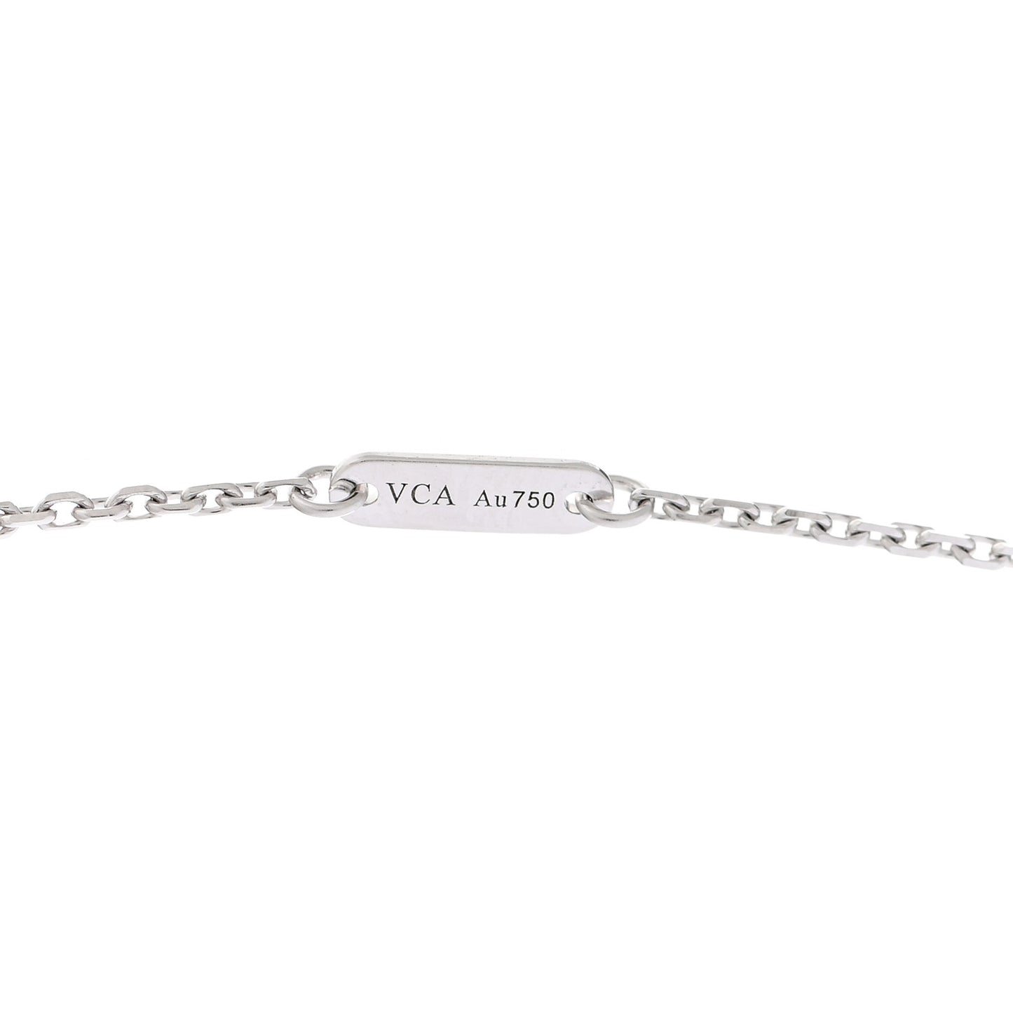 18K White Gold Diamond Sweet Alhambra Pendant Necklace