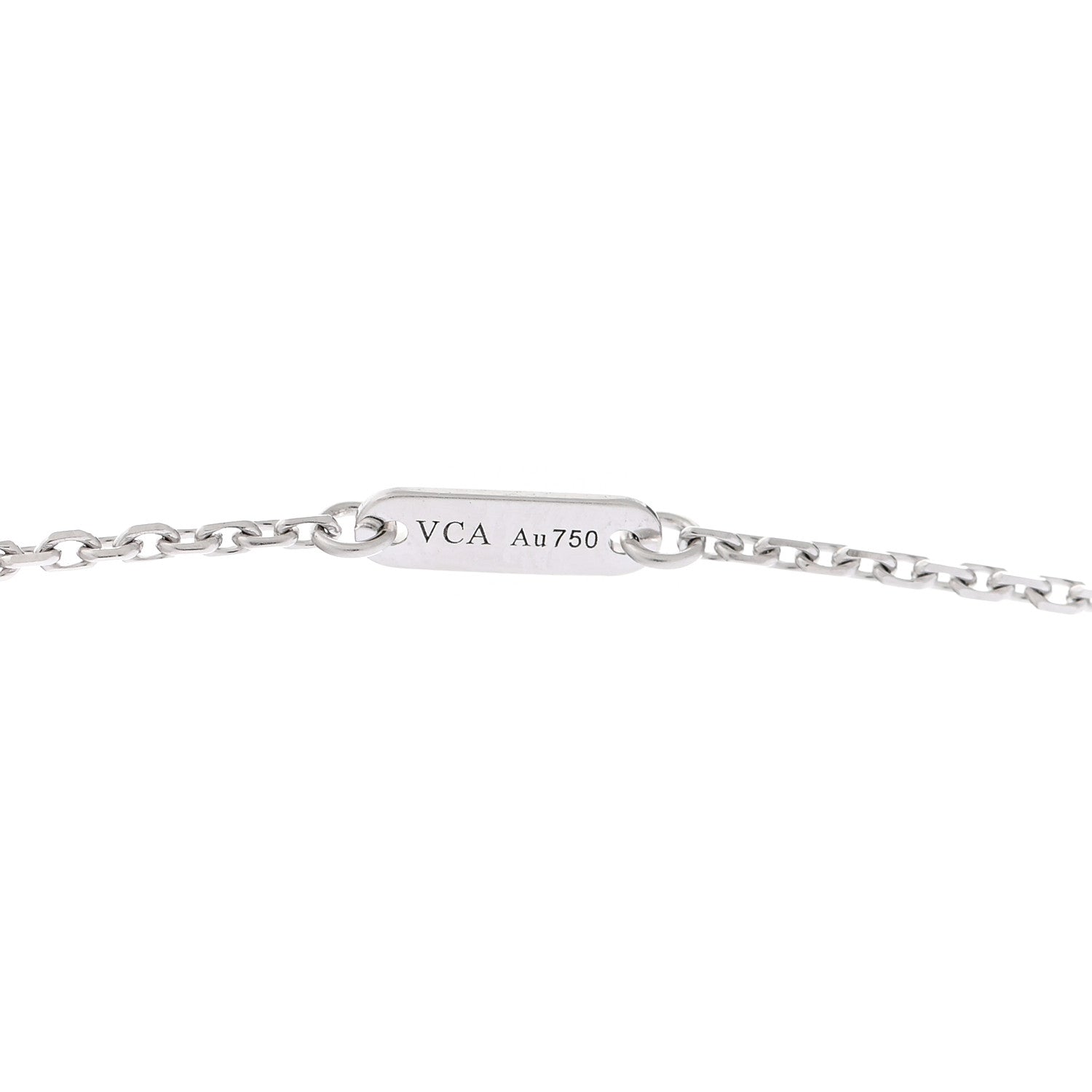 Van Cleef & Arpels 18K White Gold Diamond Sweet Alhambra Pendant Necklace 4 of 5