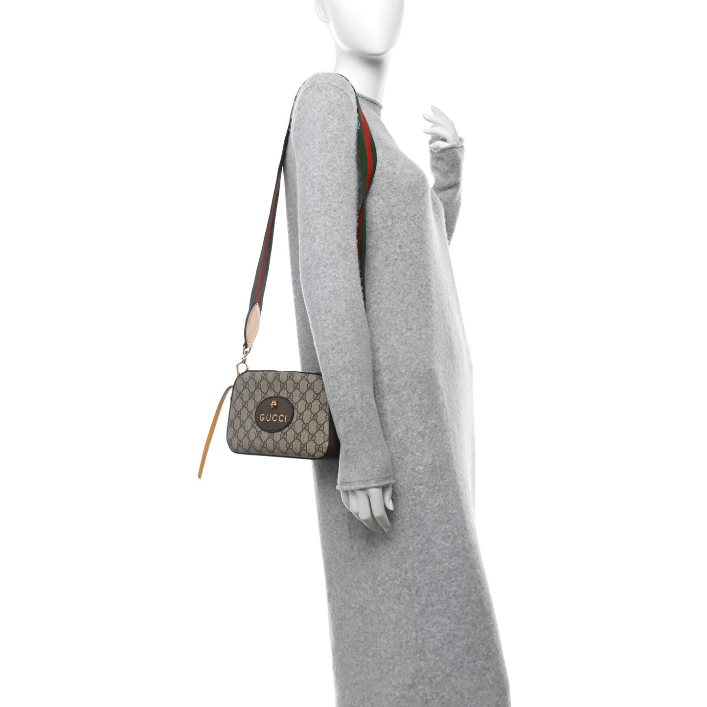 GG Supreme Monogram Web Neo Vintage Shoulder Bag Beige New Acero Crop