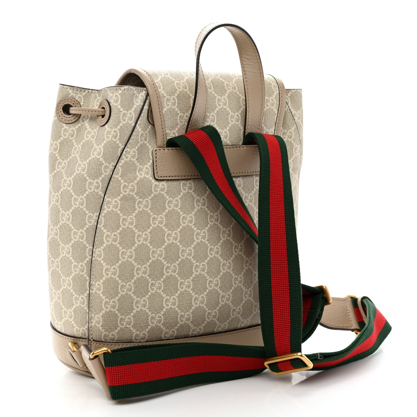 GG Supreme Monogram Azalea Calfskin Retro Interlocking G Buckle Backpack Beige Mystic White