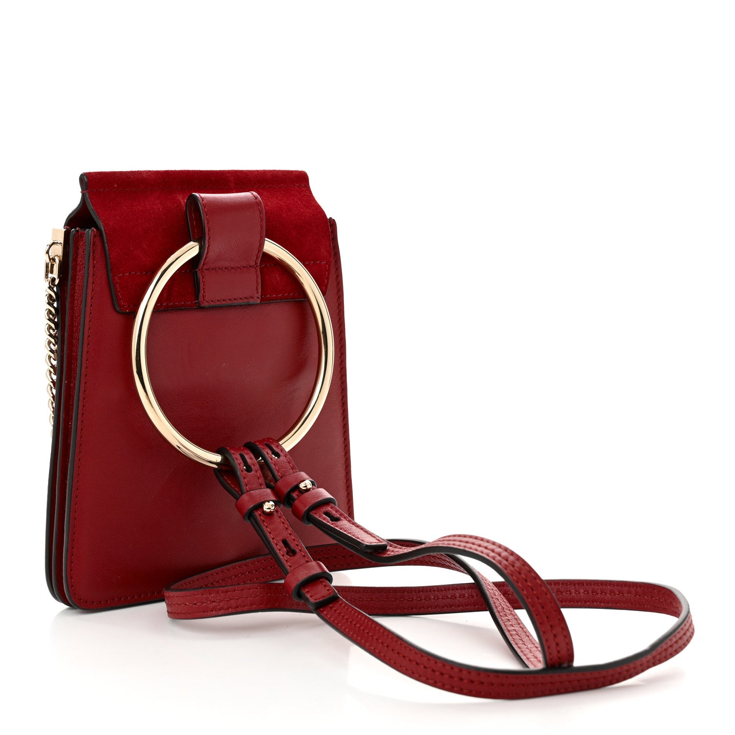 Chloe Suede Calfskin Mini Faye Bracelet Bag Plum Purple 3 of 9