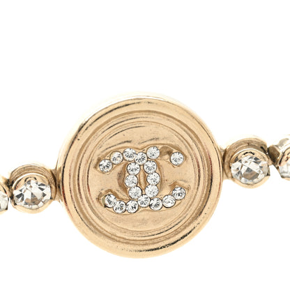 Chanel Crystal CC Chain Short Necklace Gold 5 of 5