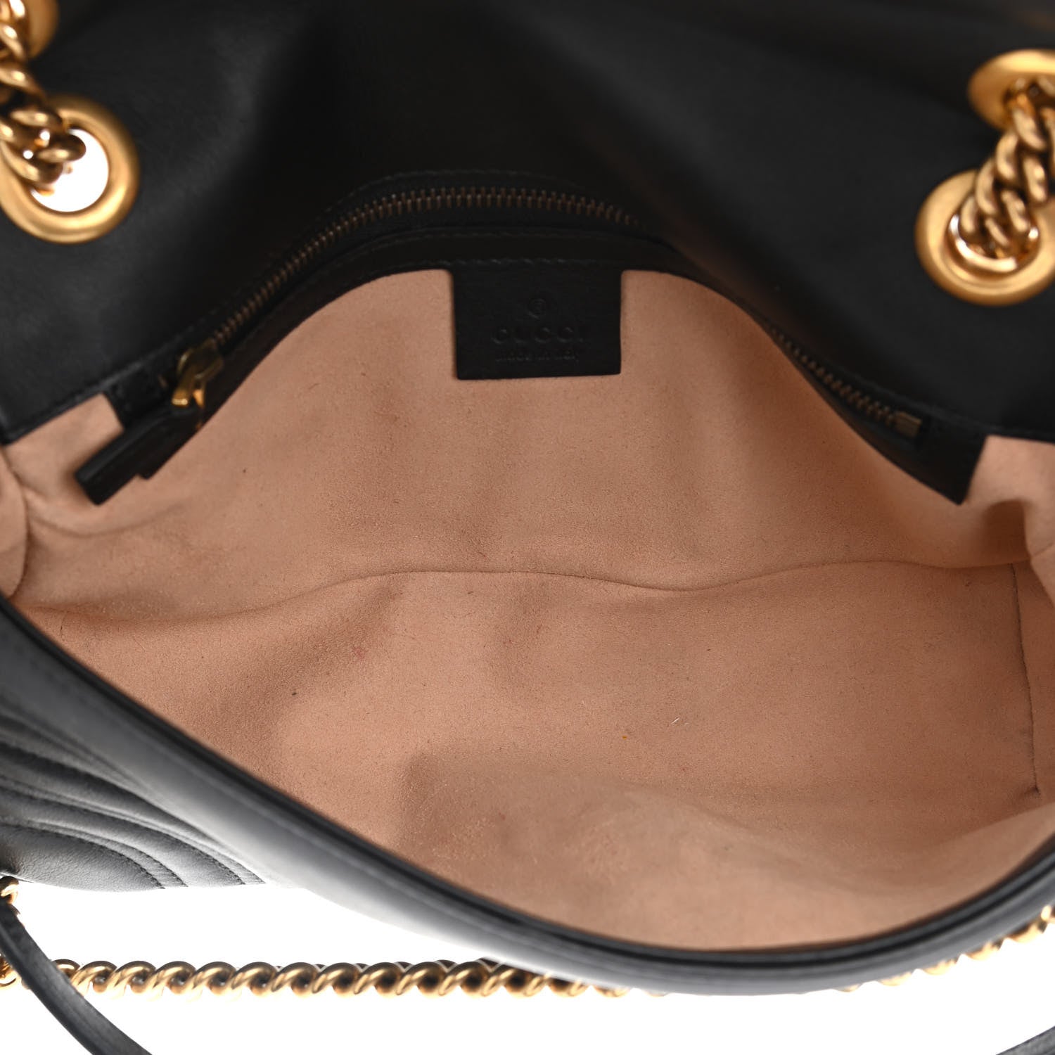Gucci Calfskin Matelasse Small GG Marmont Shoulder Bag Black 5 of 12