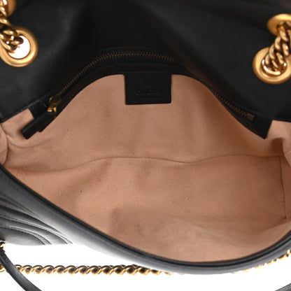Gucci Calfskin Matelasse Small GG Marmont Shoulder Bag Black 5 of 12