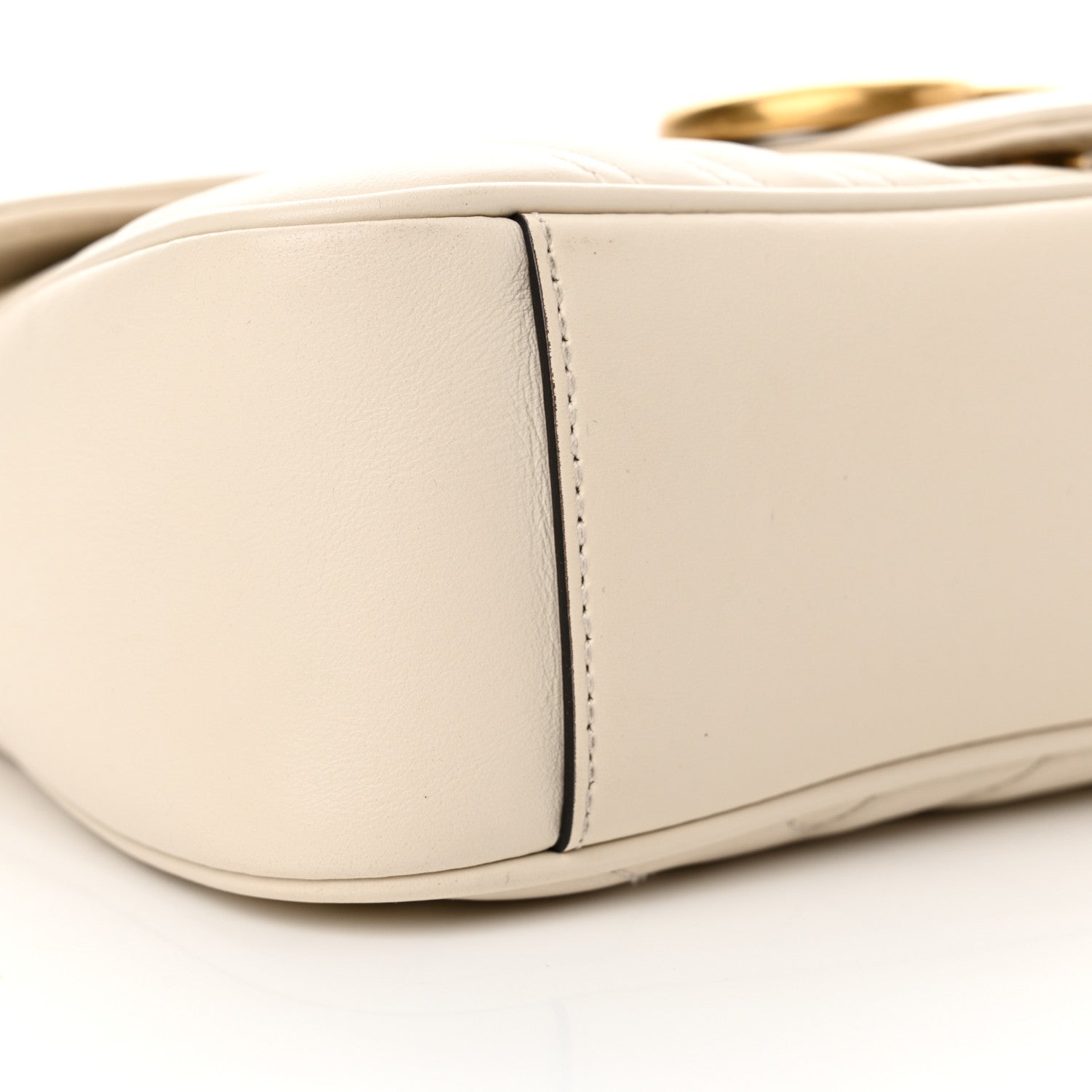 Gucci Calfskin Matelasse Small GG Marmont Shoulder Bag White 9 of 11