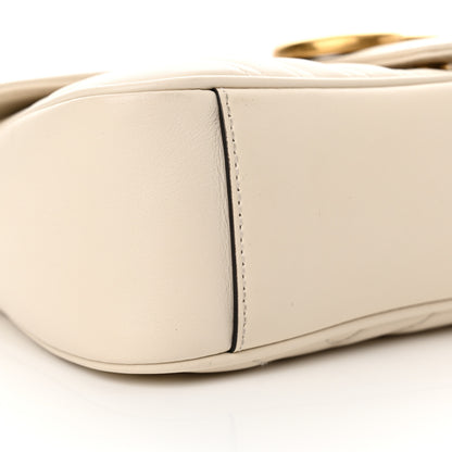 Gucci Calfskin Matelasse Small GG Marmont Shoulder Bag White 9 of 11