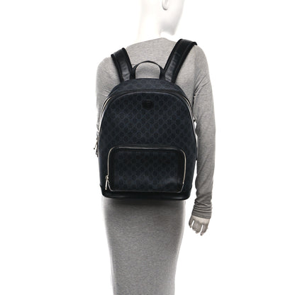 Gucci GG Supreme Monogram Textured Calfskin Retro Interlocking G Backpack Black 2 of 10