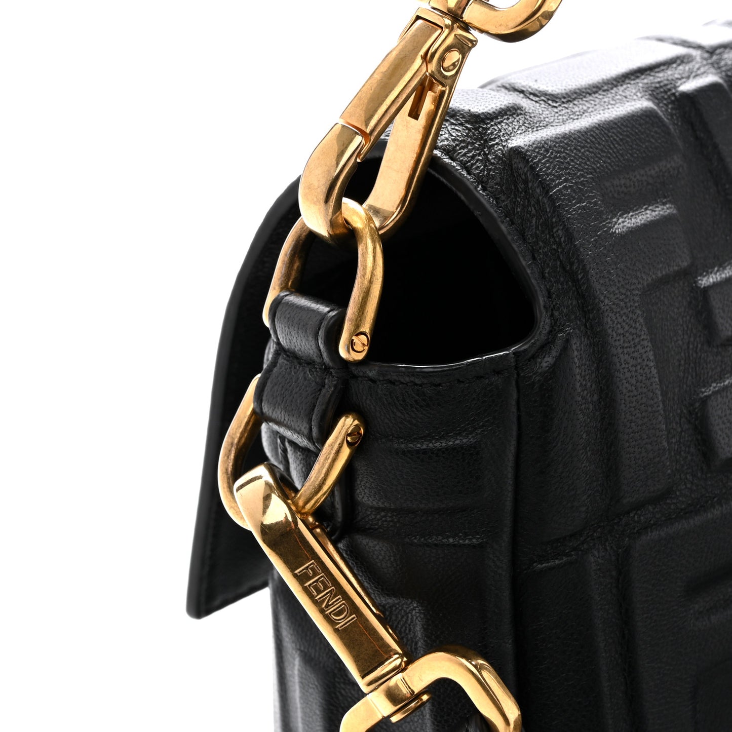 Nappa FF 1974 Embossed Baguette Black