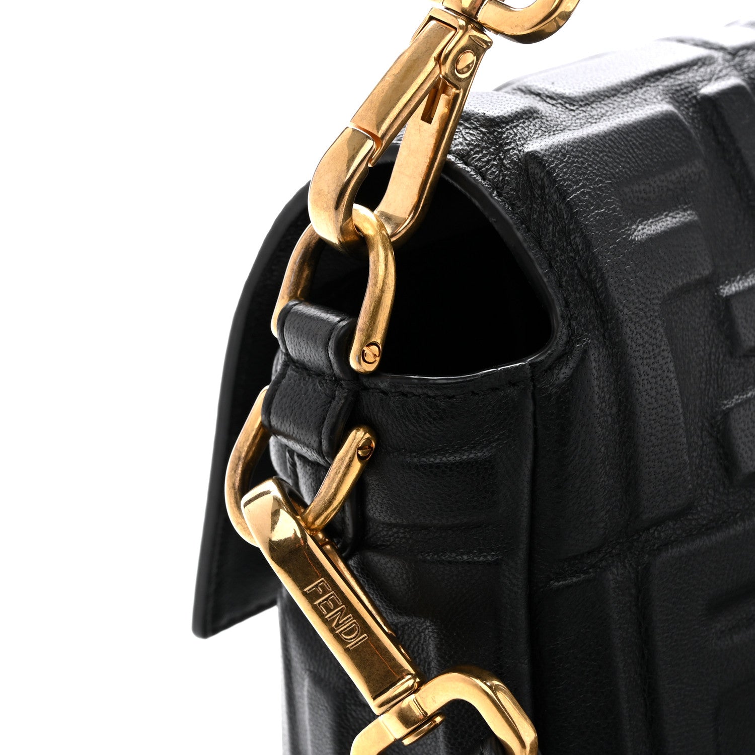 Fendi Nappa FF 1974 Embossed Baguette Black 11 of 14