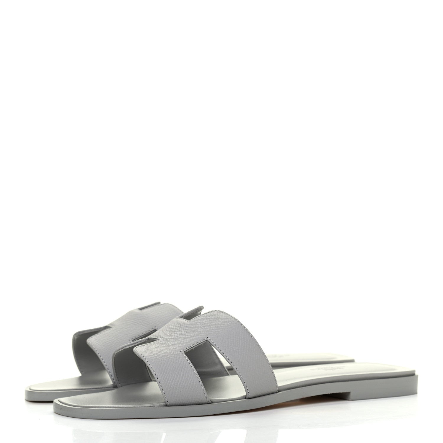 Hermes Epsom Oran Sandals 38 Bleu Glacier 3 of 10